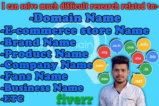 mrakashme : I will do research domain name, business name ...