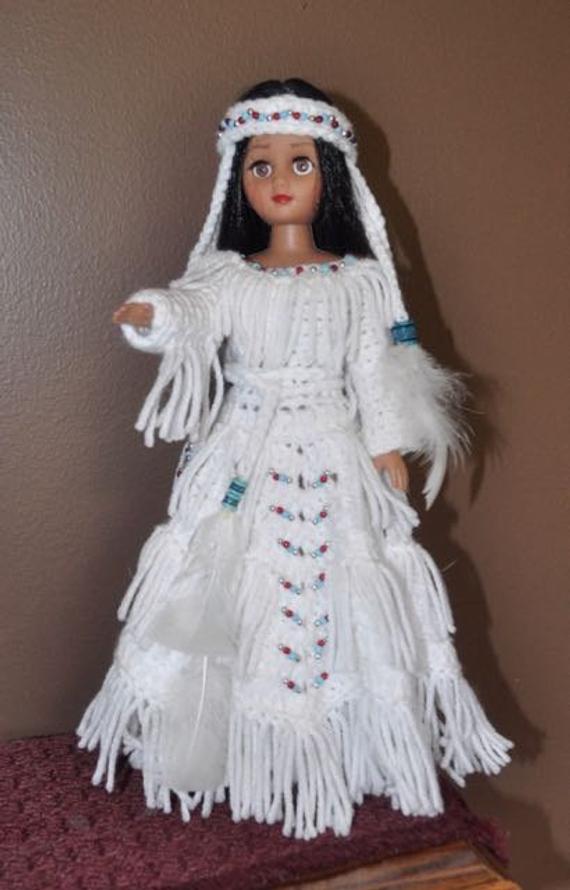 Items similar to Indian Girl Doll in Crochet Dress ...