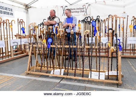 Hand crafted walking sticks for sale at country show Stock ...
