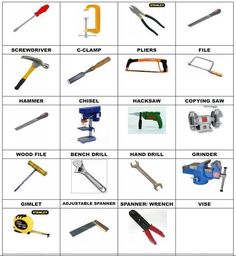 mechanical tools names and pictures pdf - Google Search ...